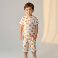 Kids Bermuda Set Brown Bear White
