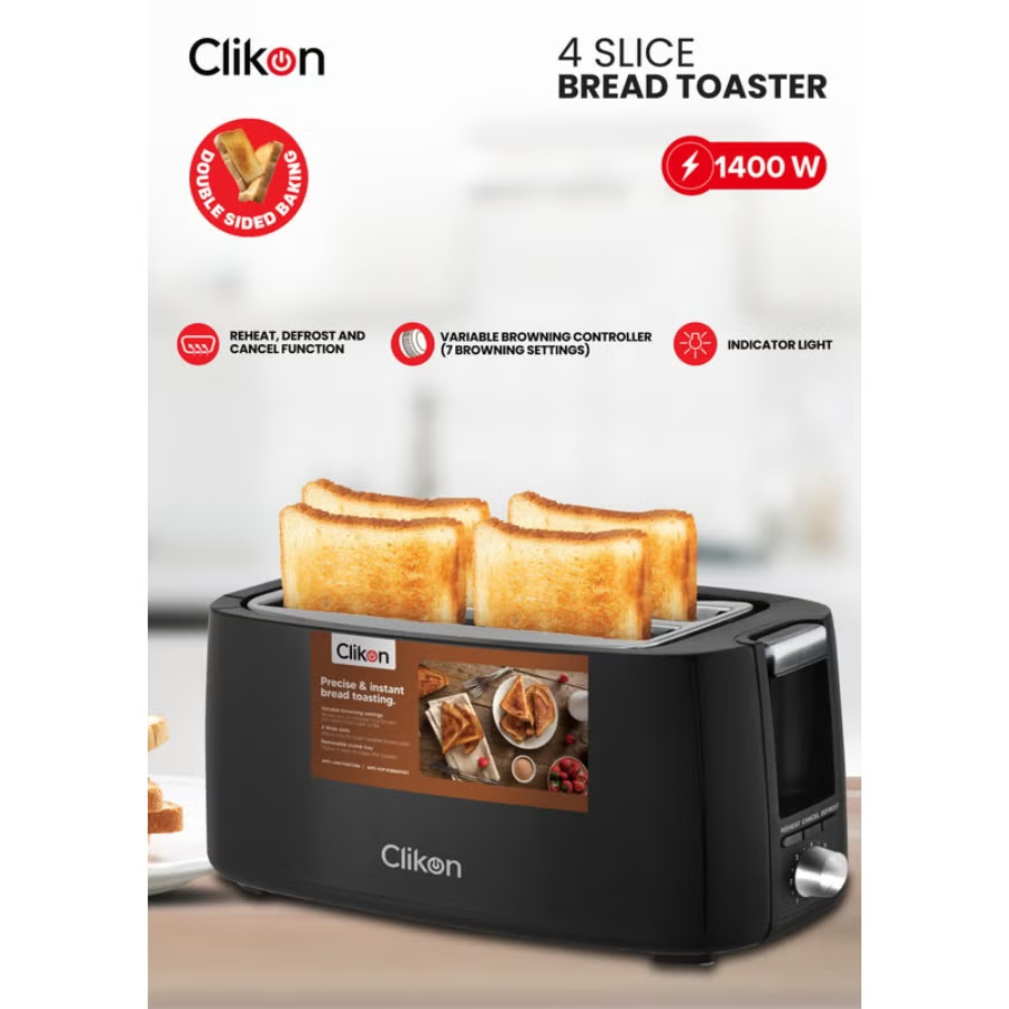 CK2459 4 SLICE COOL TOUCH TOASTER 1400W