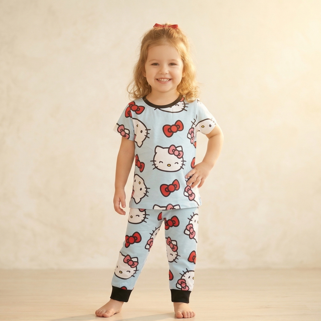 Kitty Blue Kids H/S Pajamas
