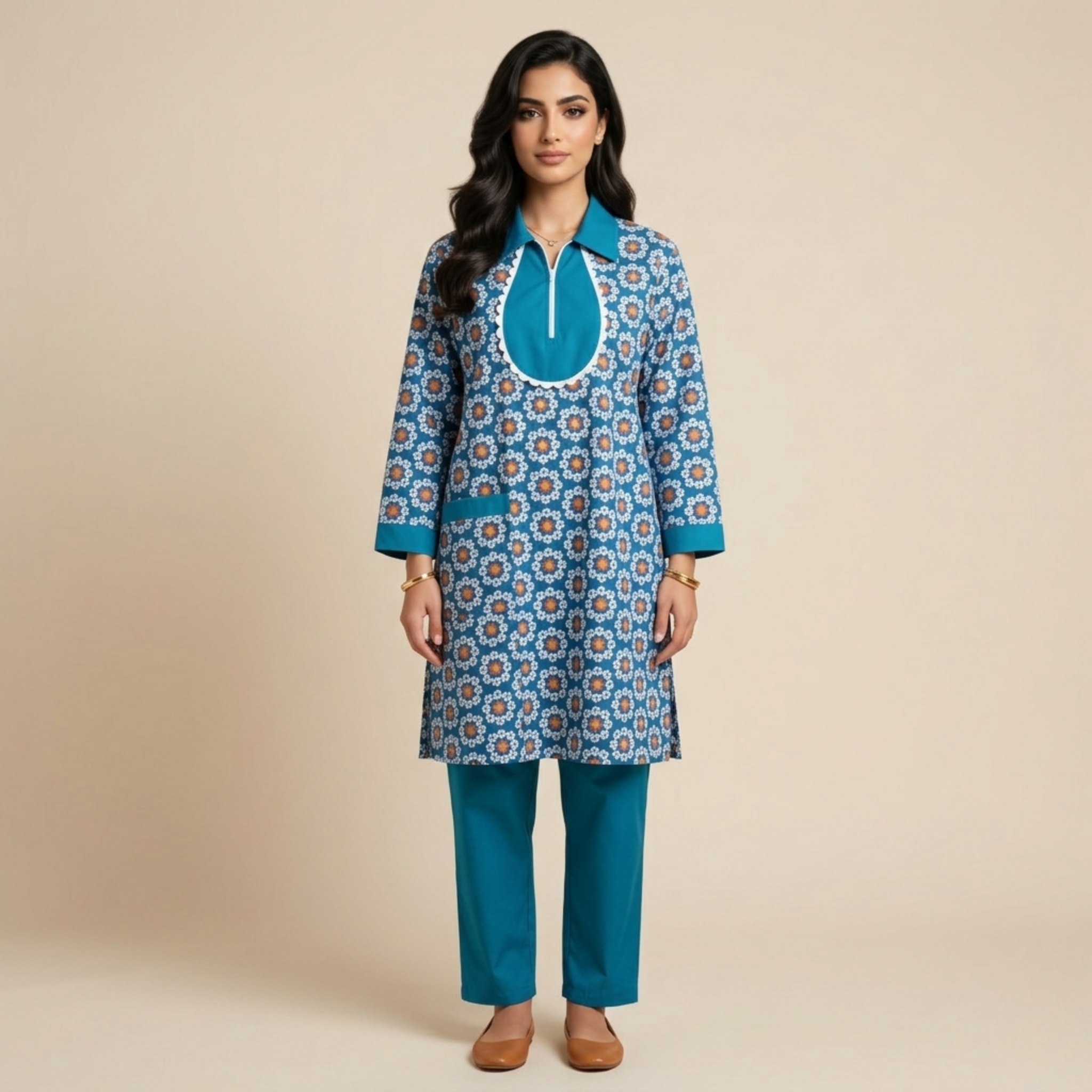 Printed Khaddama 2Pcs L/S 001