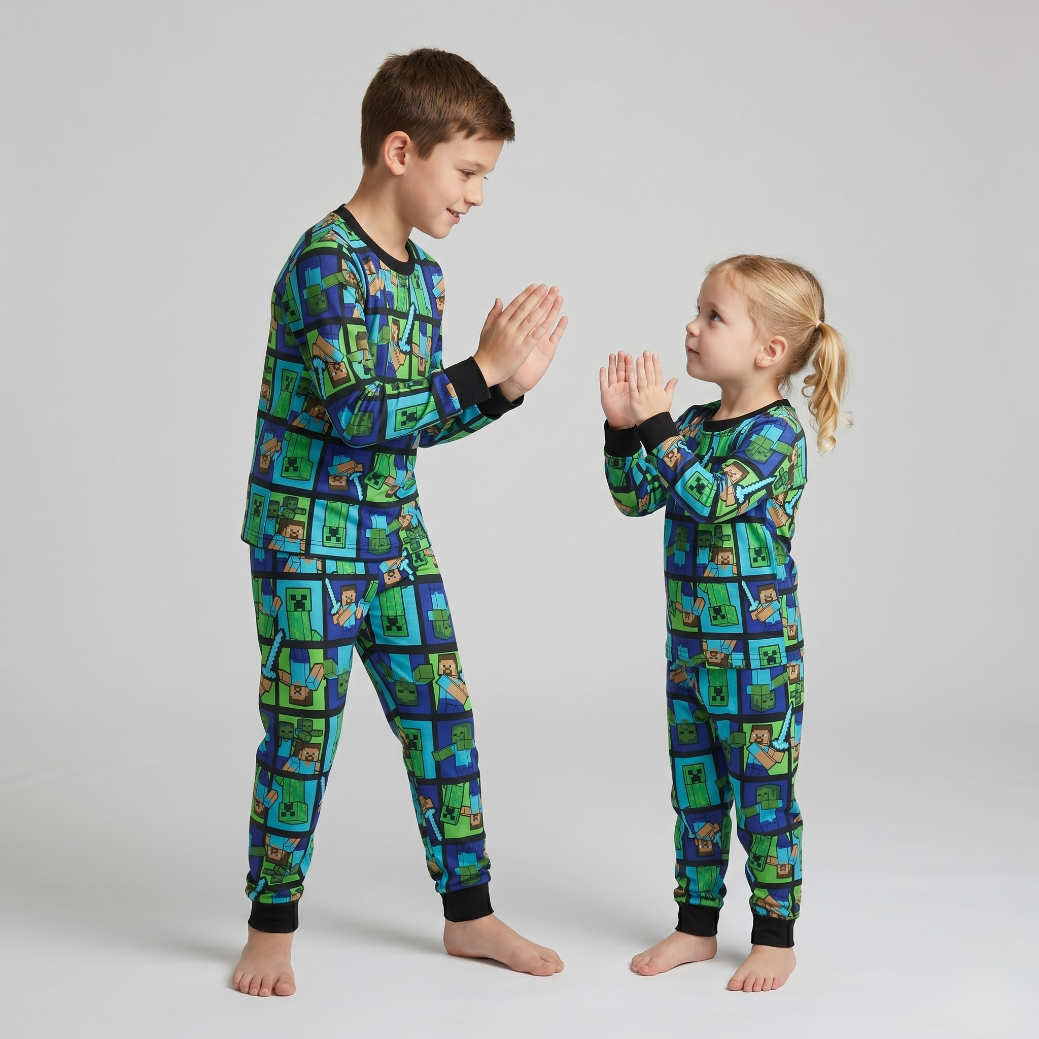 Minecraft Fight Kids L/S Pajamas