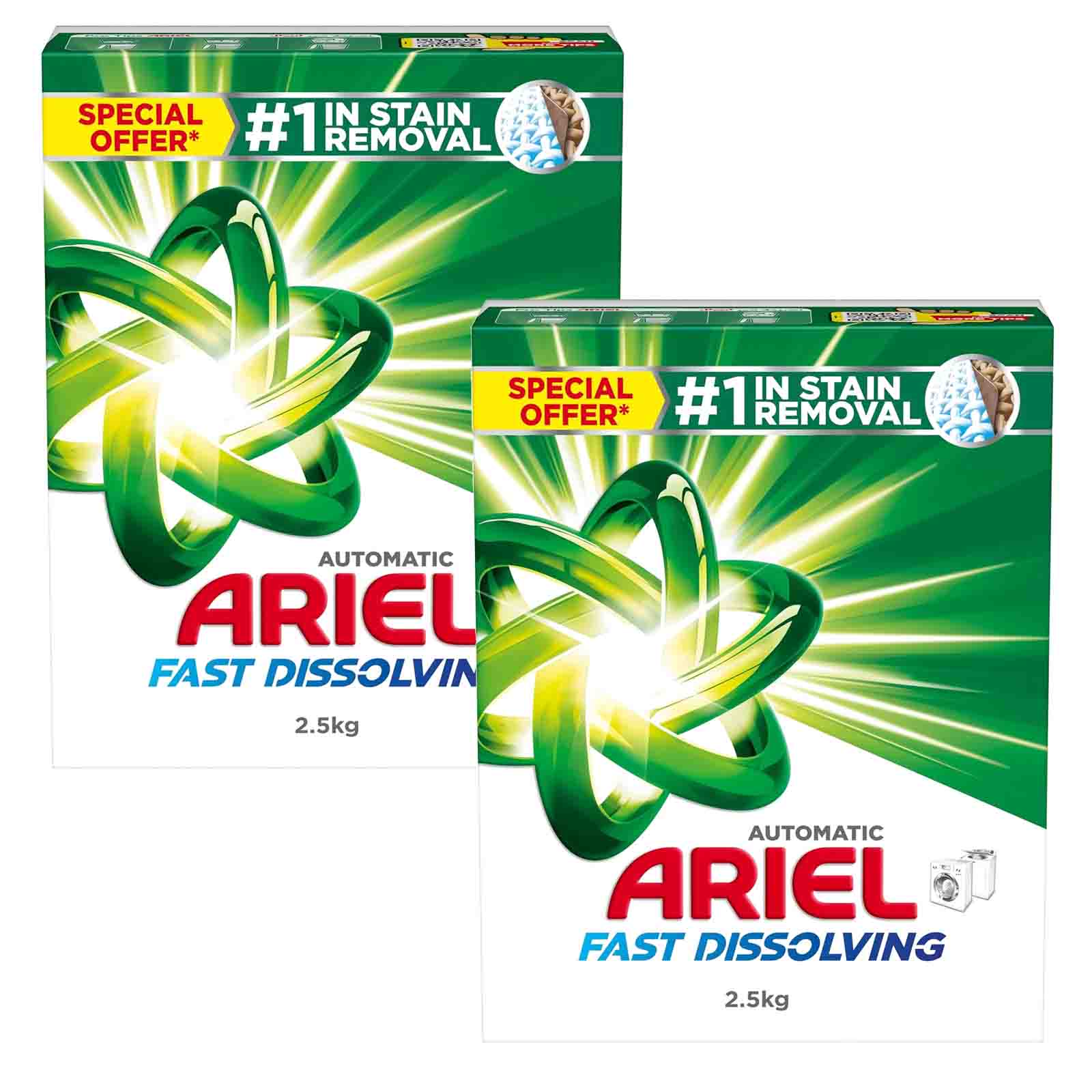 Ariel Rapid Dissolve for Automatic Washing Machines 2.6 kg, 2 pieces