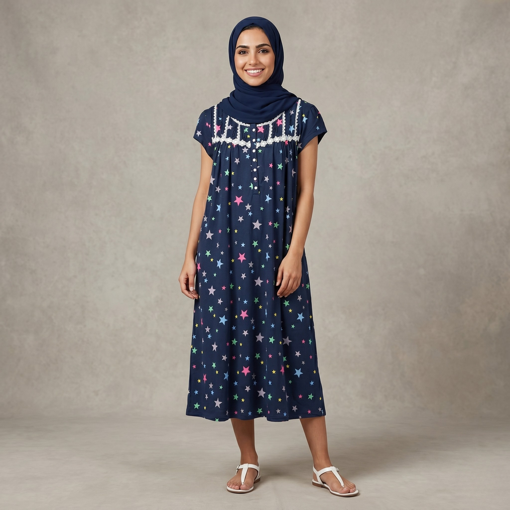 Stars DarkBlue Womens Midi