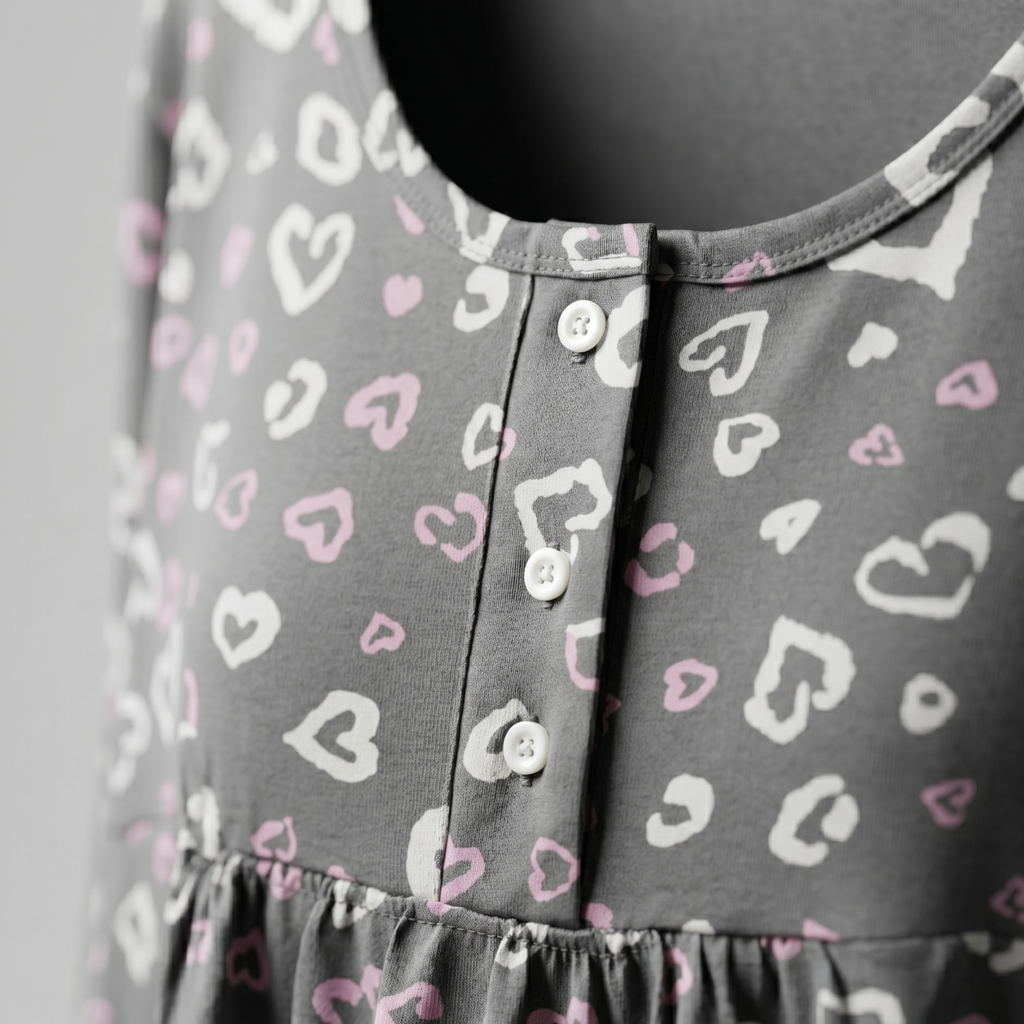 Hearts Grey Womens Middi