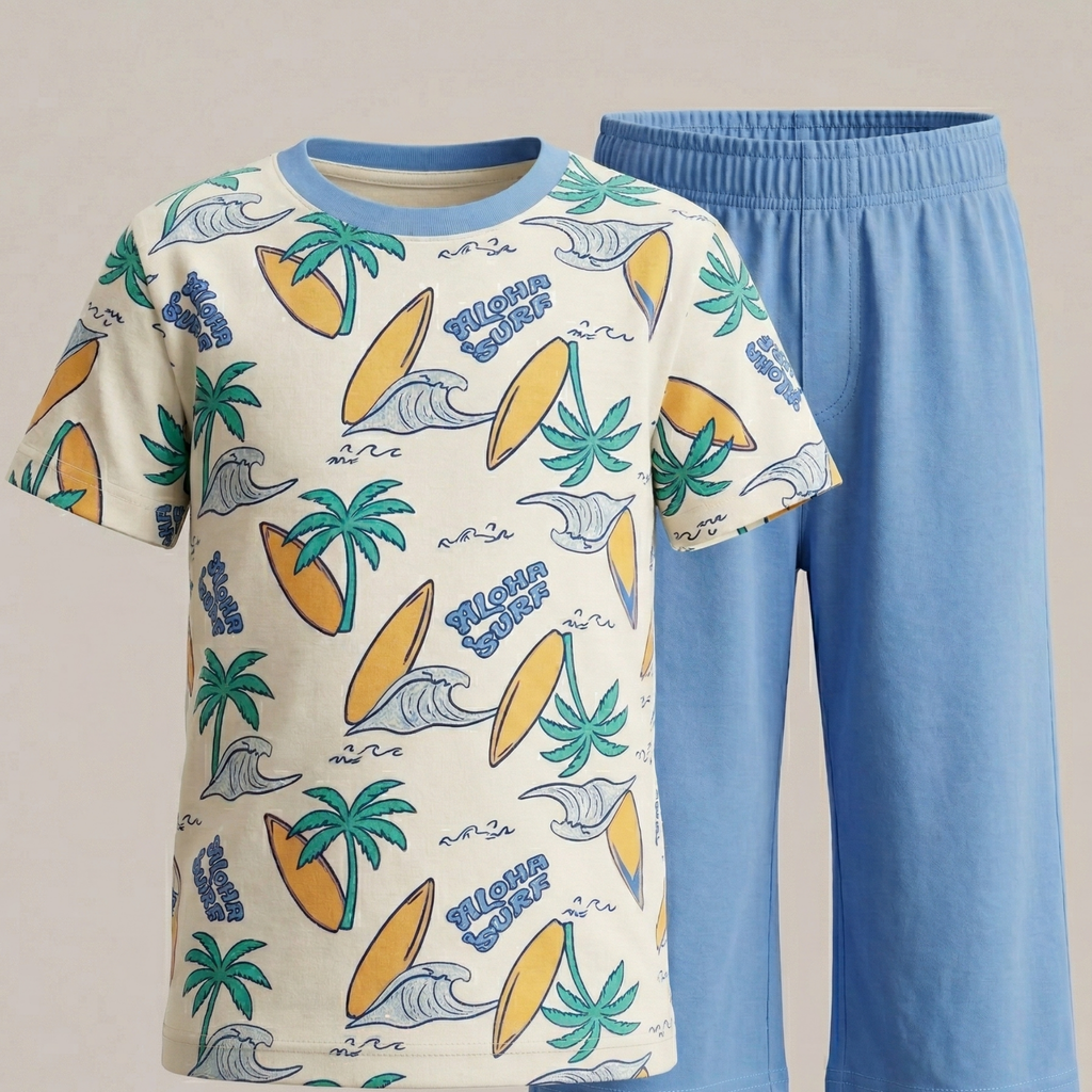 Kids Bermuda Set Big Wave Holiday