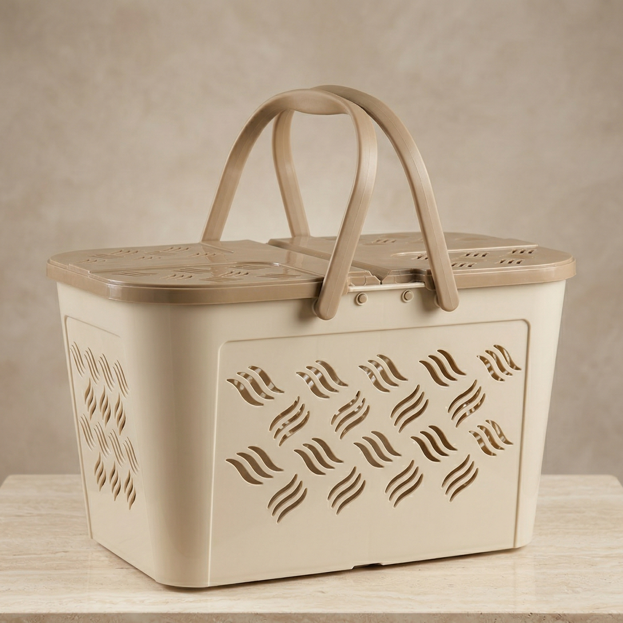 Small Handle Lidded Picnic Basket [ 366BIG ]