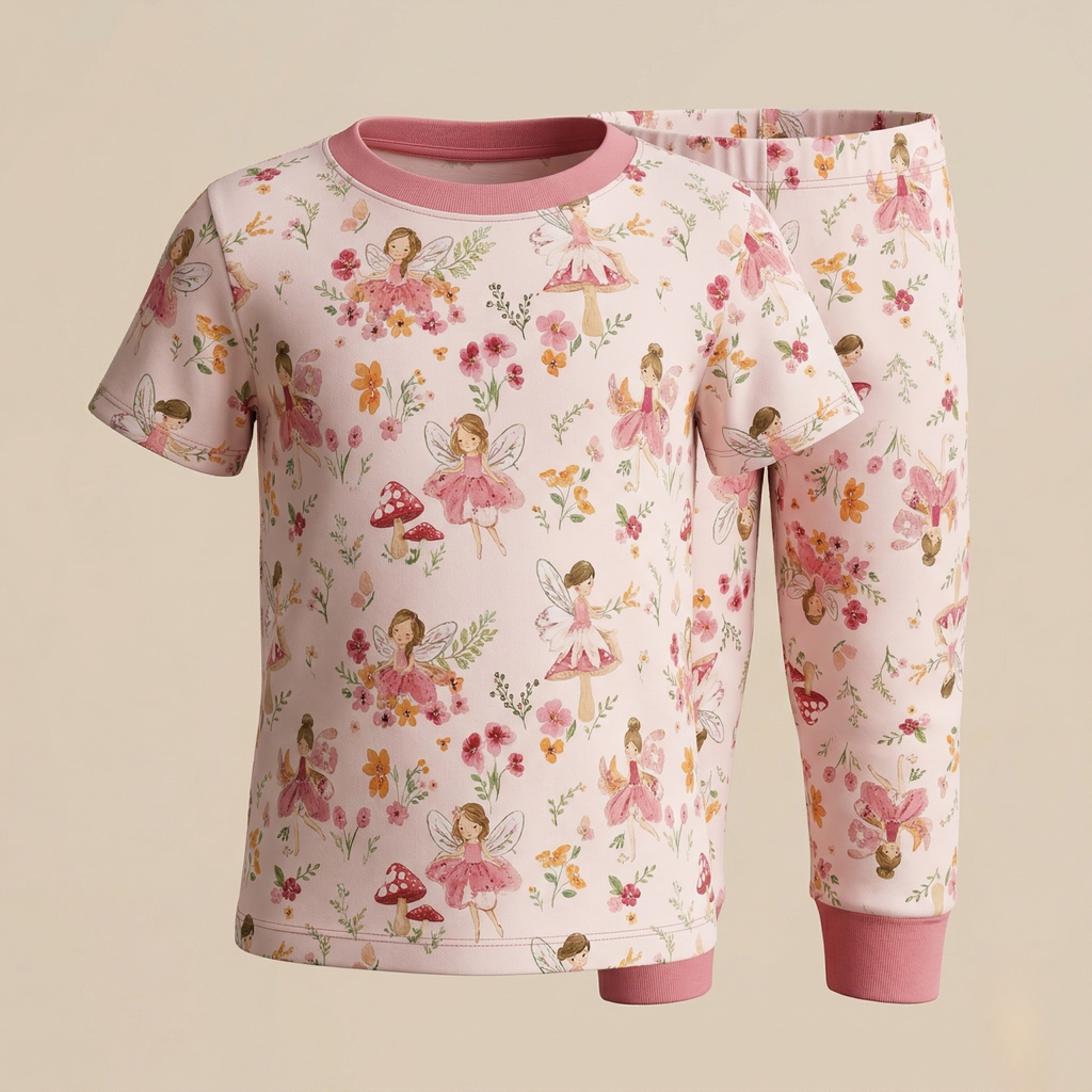 Fairy White Kids H/S Pajamas