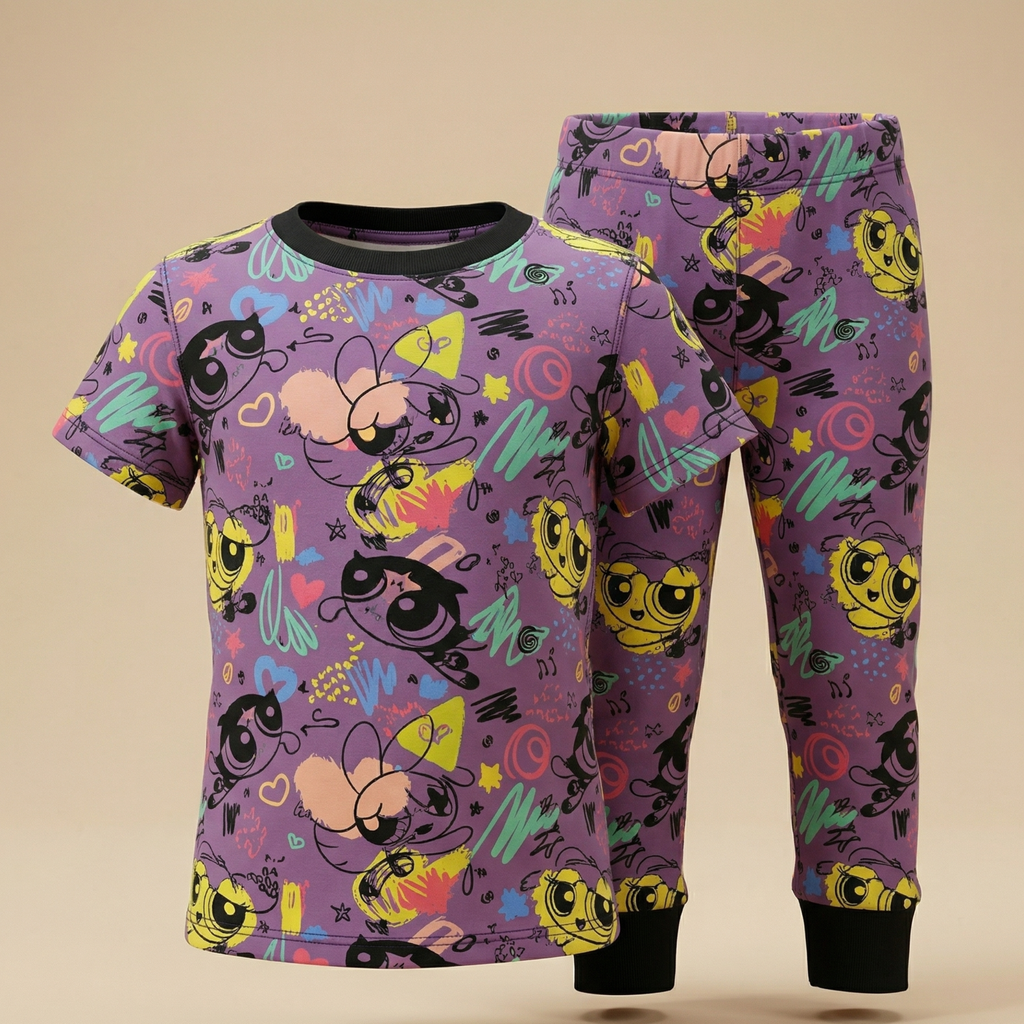 Powerpuff Purple Kids H/S Pajamas