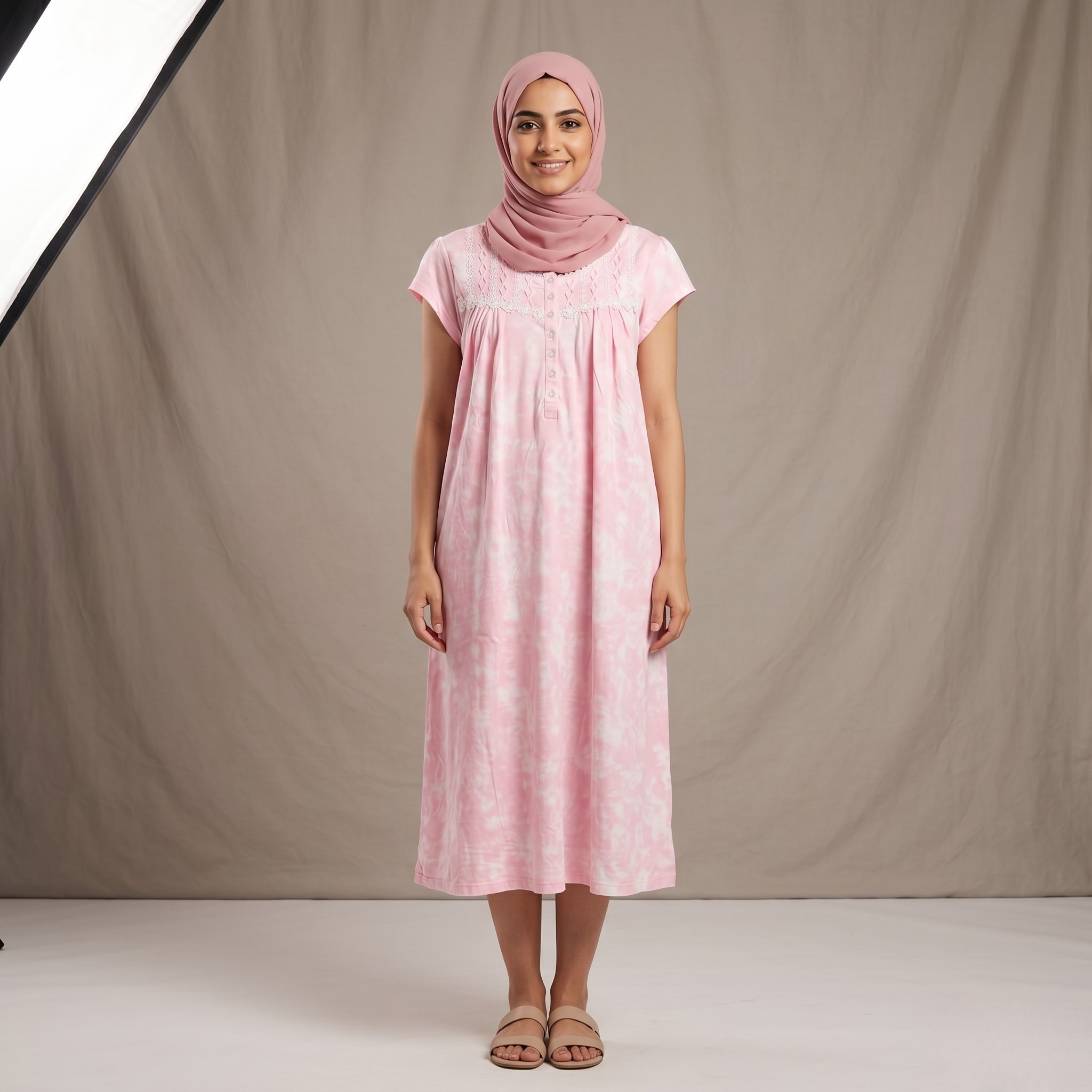 White Spots Pink Womens Midi