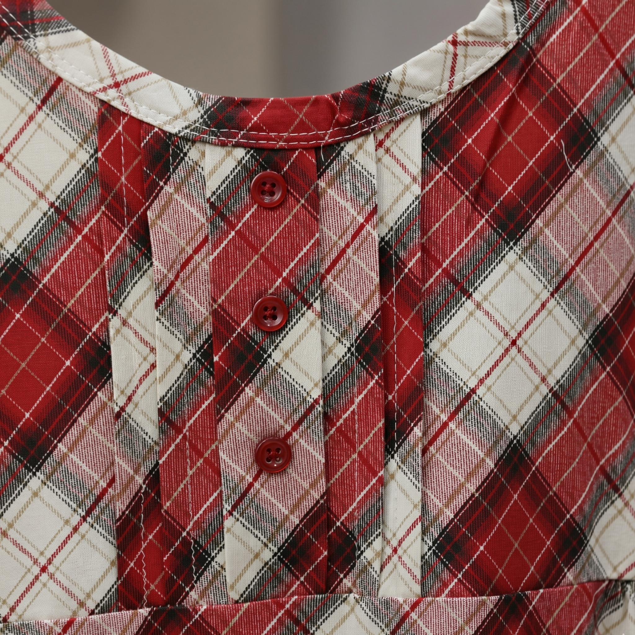 Checks Box Red Womens Middi