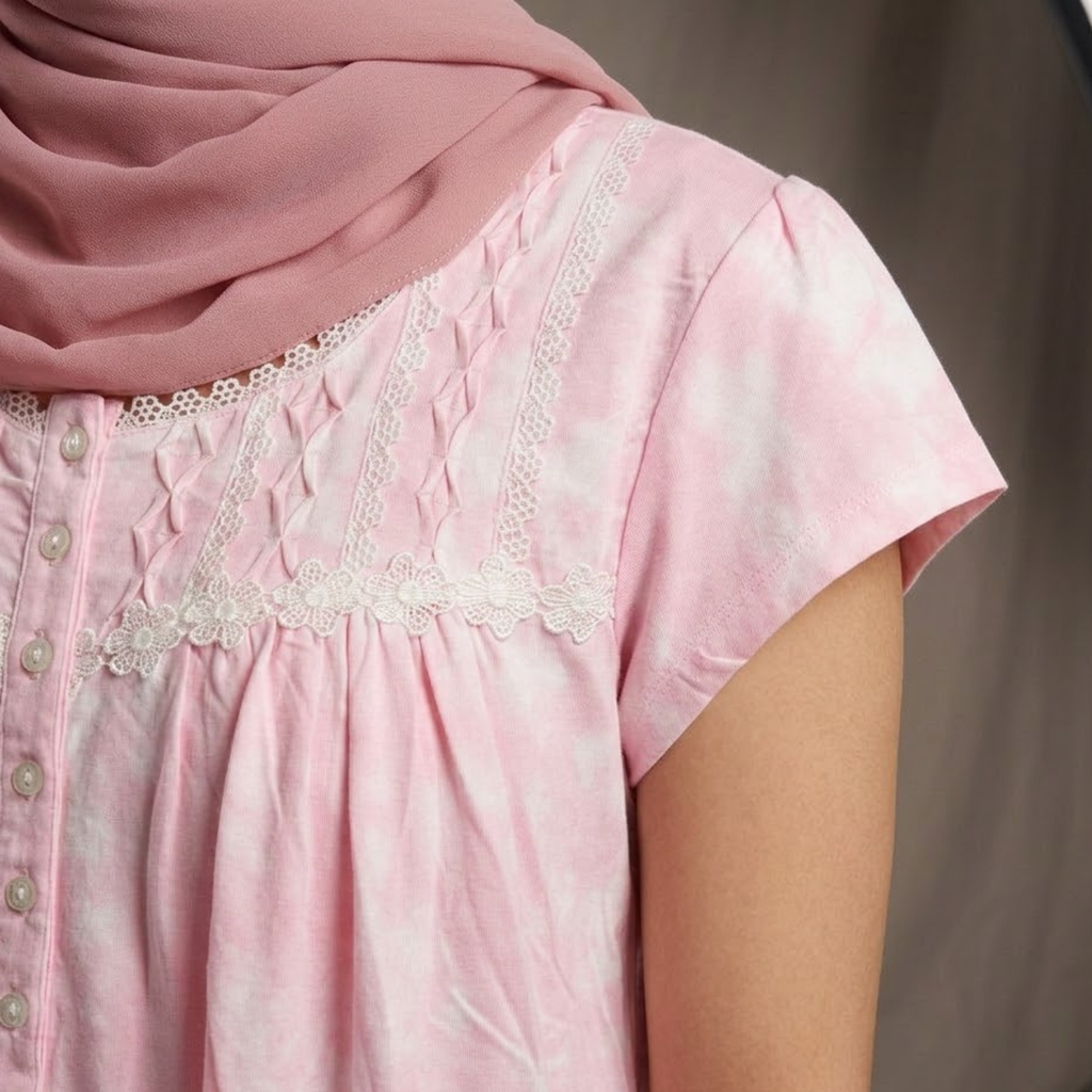 White Spots Pink Womens Midi