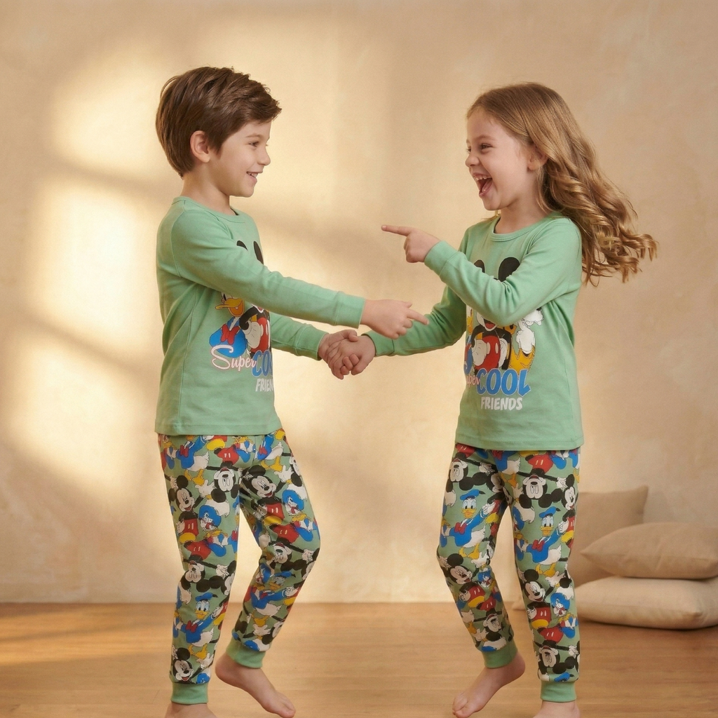 بيجاما بأكمام طويلة للأولاد بتصميم "Cool Friends"