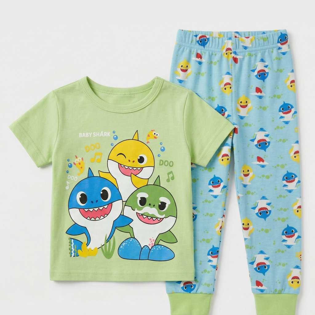 Baby Shark Green Kids H\S Pajamas