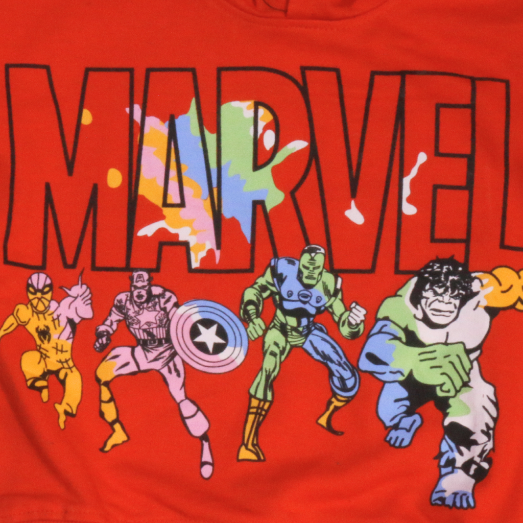 بيجامة بقبعة وأكمام طويلة بتصميم Marvel Avengers (للأولاد)