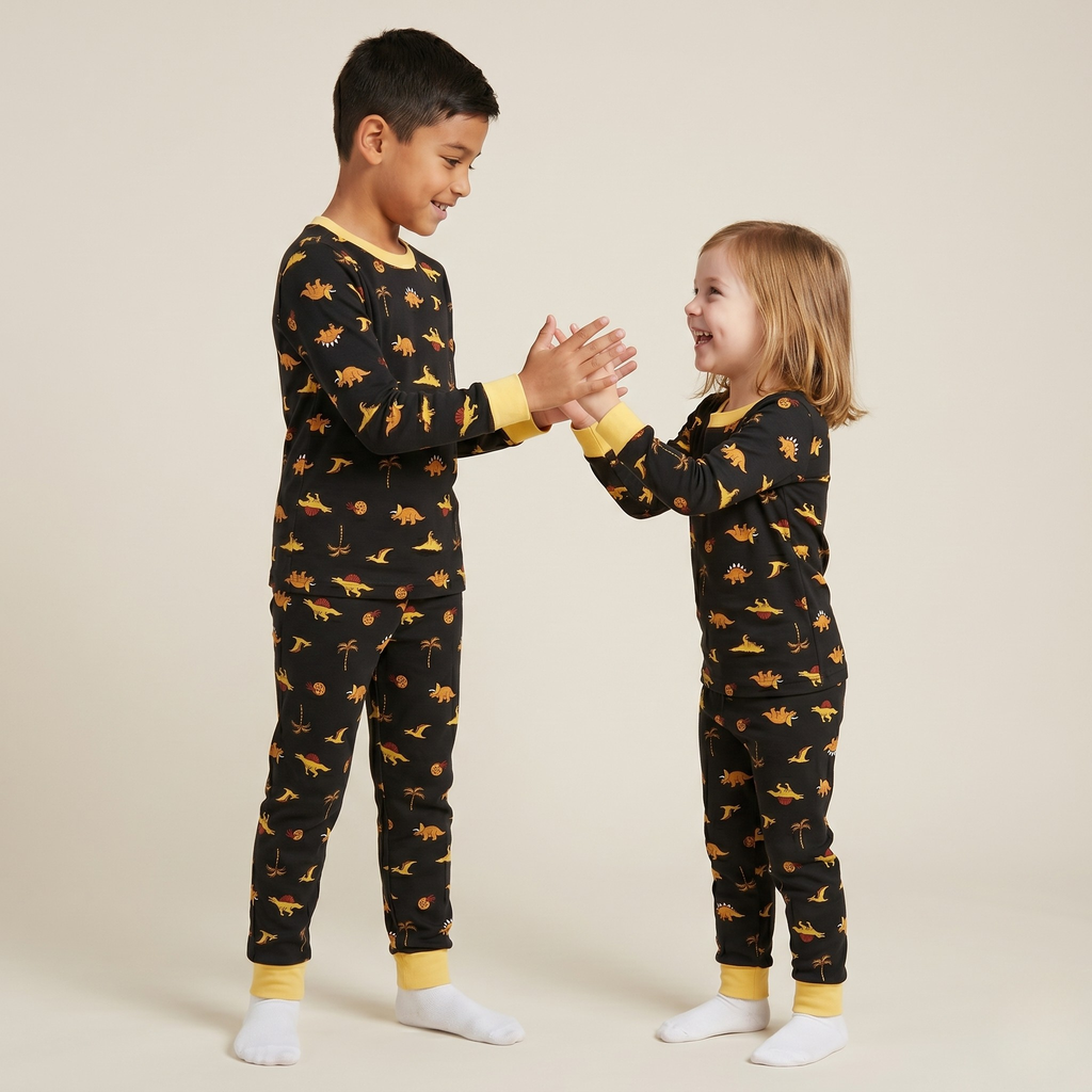 Dinoverse Black Kids L/S Pajamas