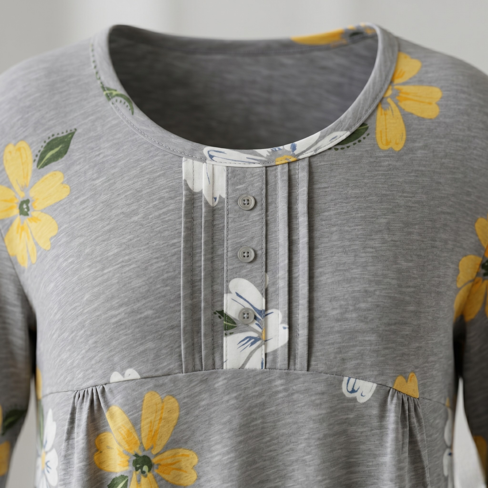 Flowers Yellow&White Womens Middi