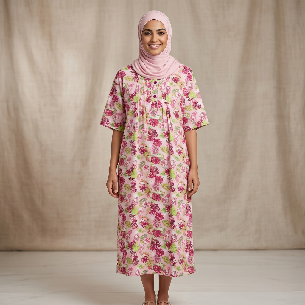 Garden Pink Womens Middi