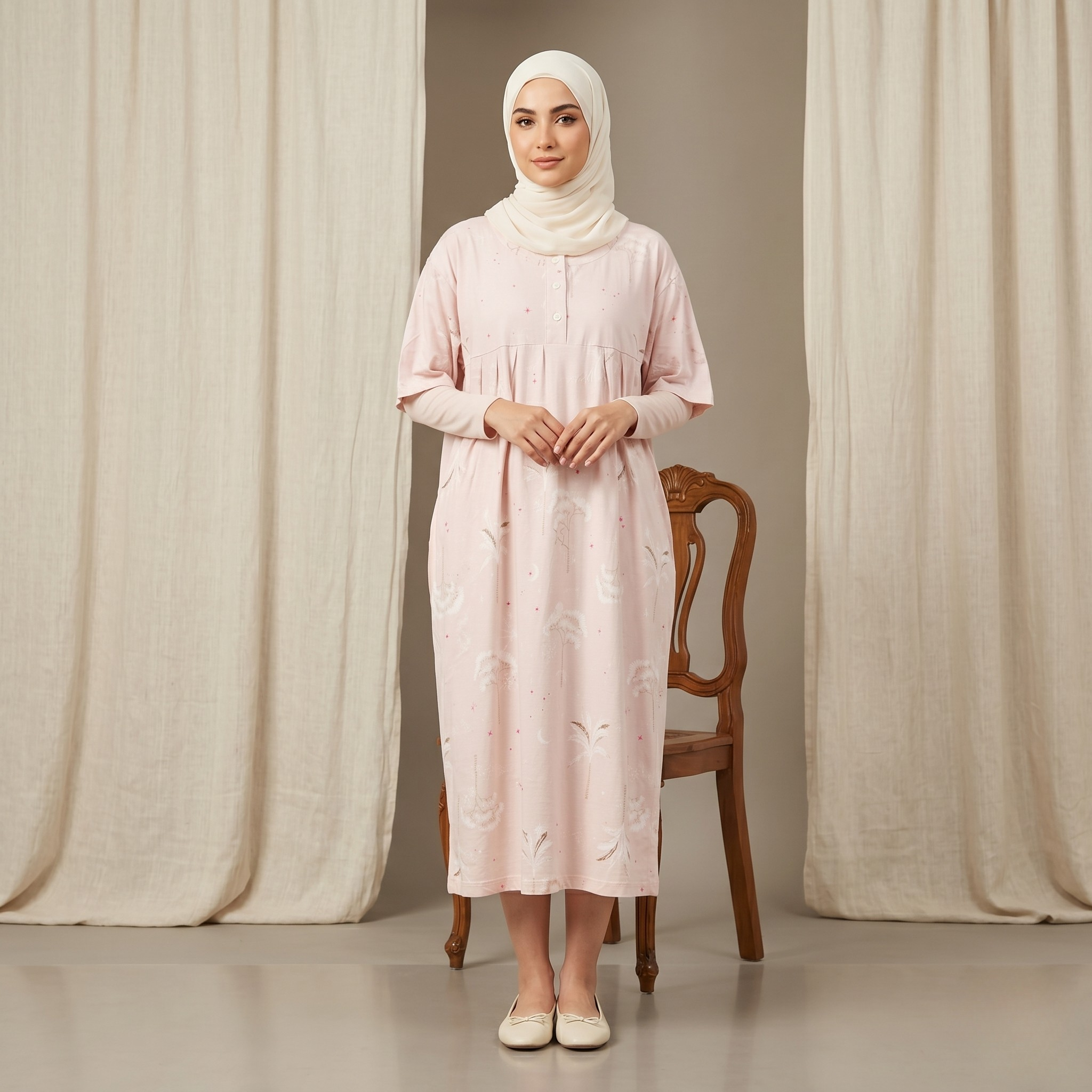 Pink Night Womens Middi