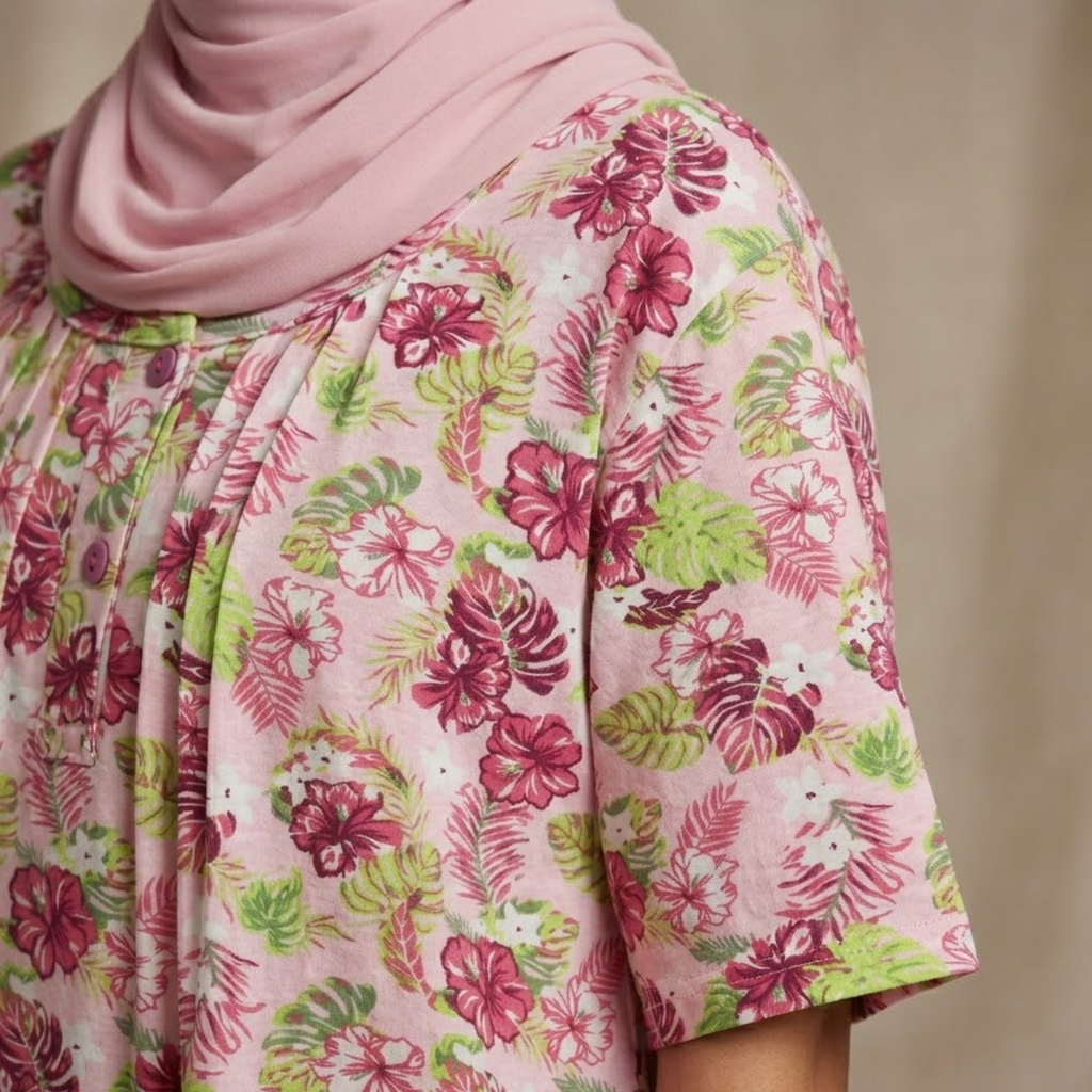 Garden Pink Womens Middi