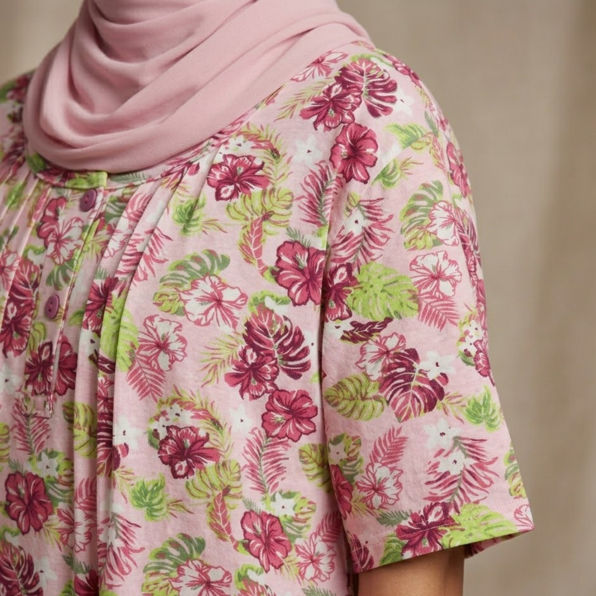 Garden Pink Womens Middi