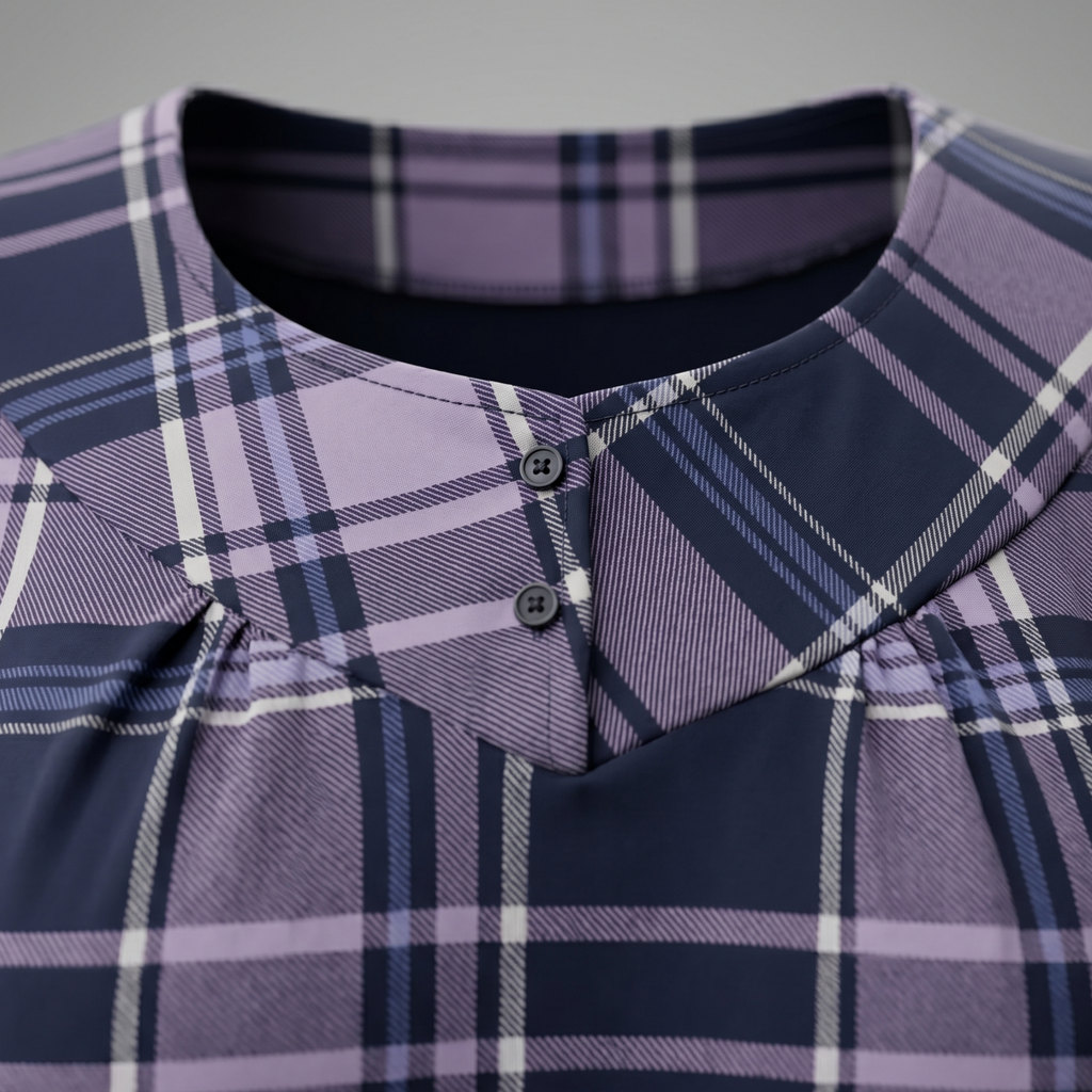 Checks Purple Womens Middi