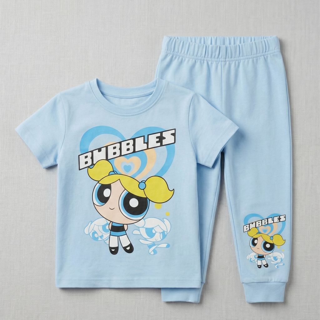 Bubbles Blue Kids H\S Pajamas