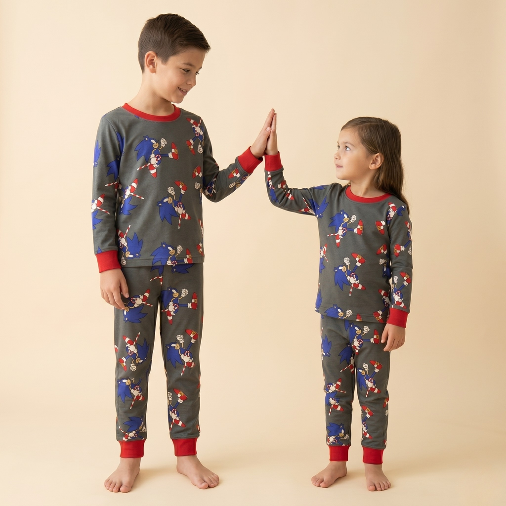Sonic Stick Kids L/S Pajamas