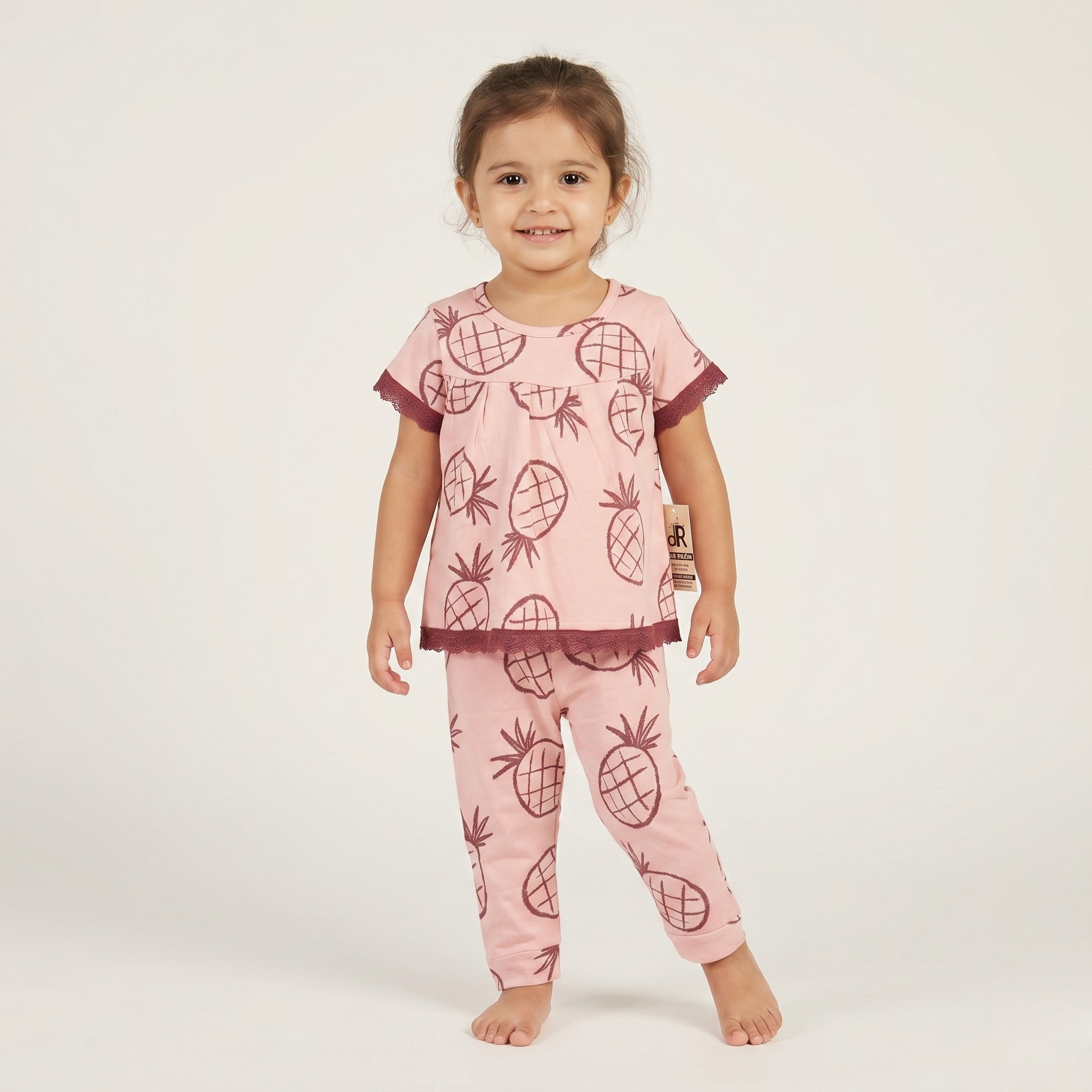 Pineapple Pink Girls H/S Pajamas