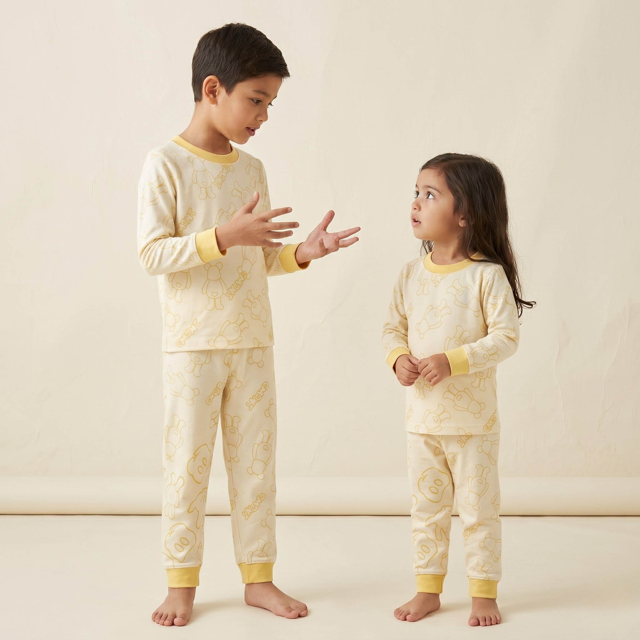 Omont Yellow Kids L/S Pajamas