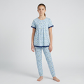Blue Bunch Flowers Girls H/S Pajamas
