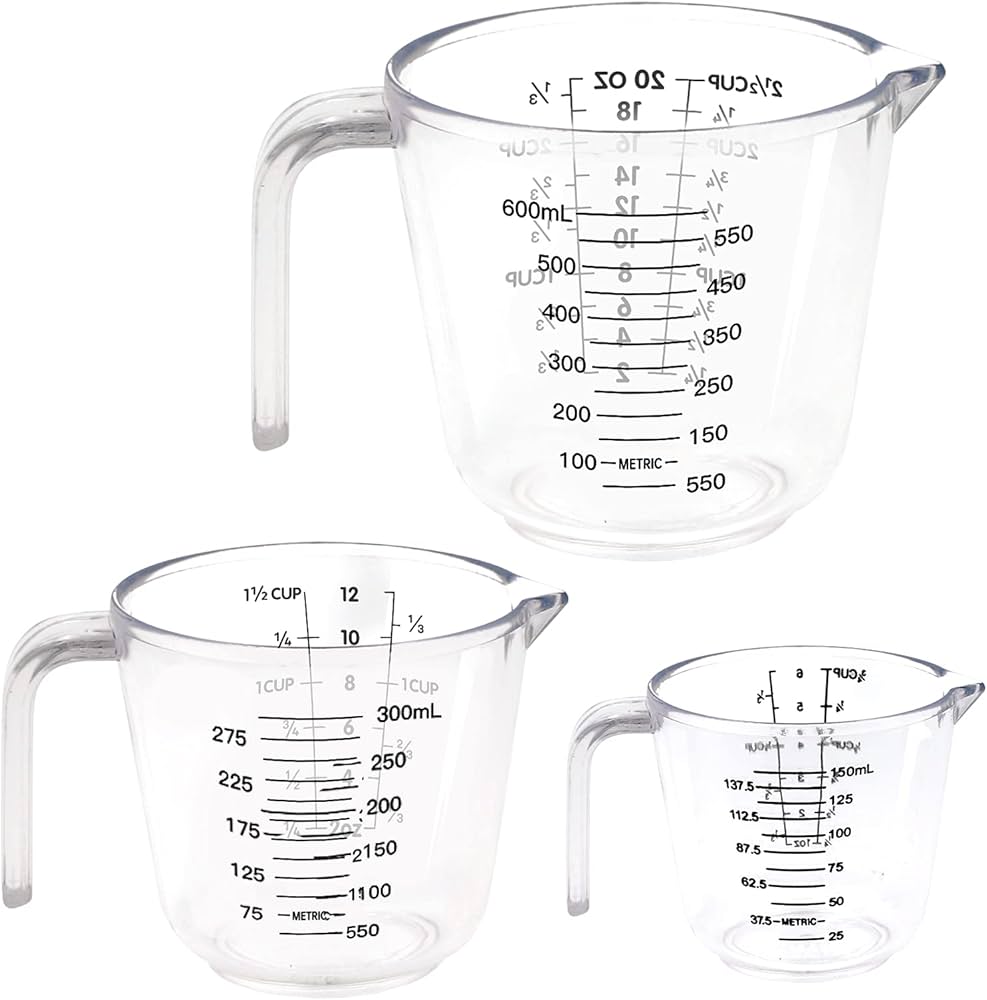 Acrylic measuring cups - 3 pieces
