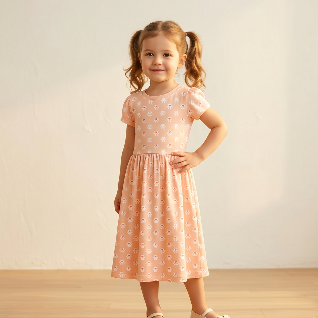 Girls Frock Dog Paw