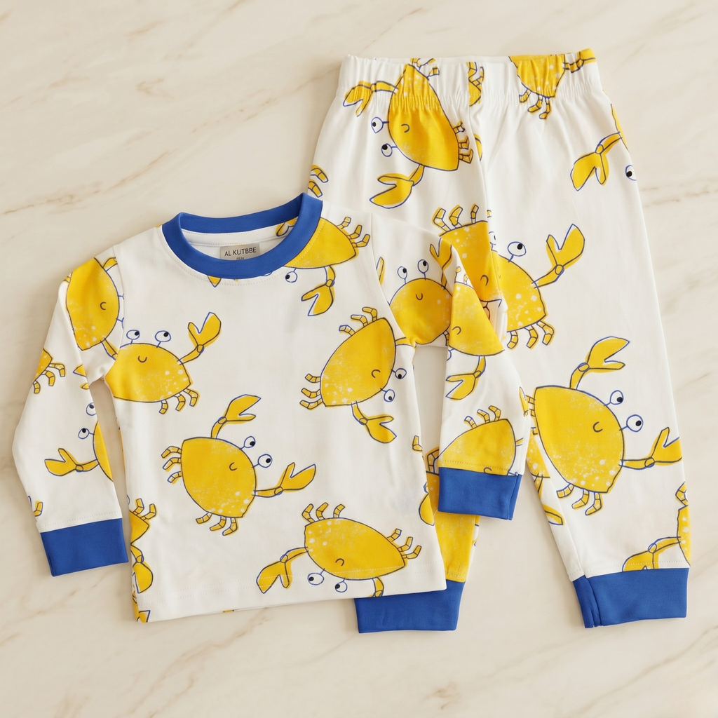 Crabs Yellow Kids L/S Pajamas