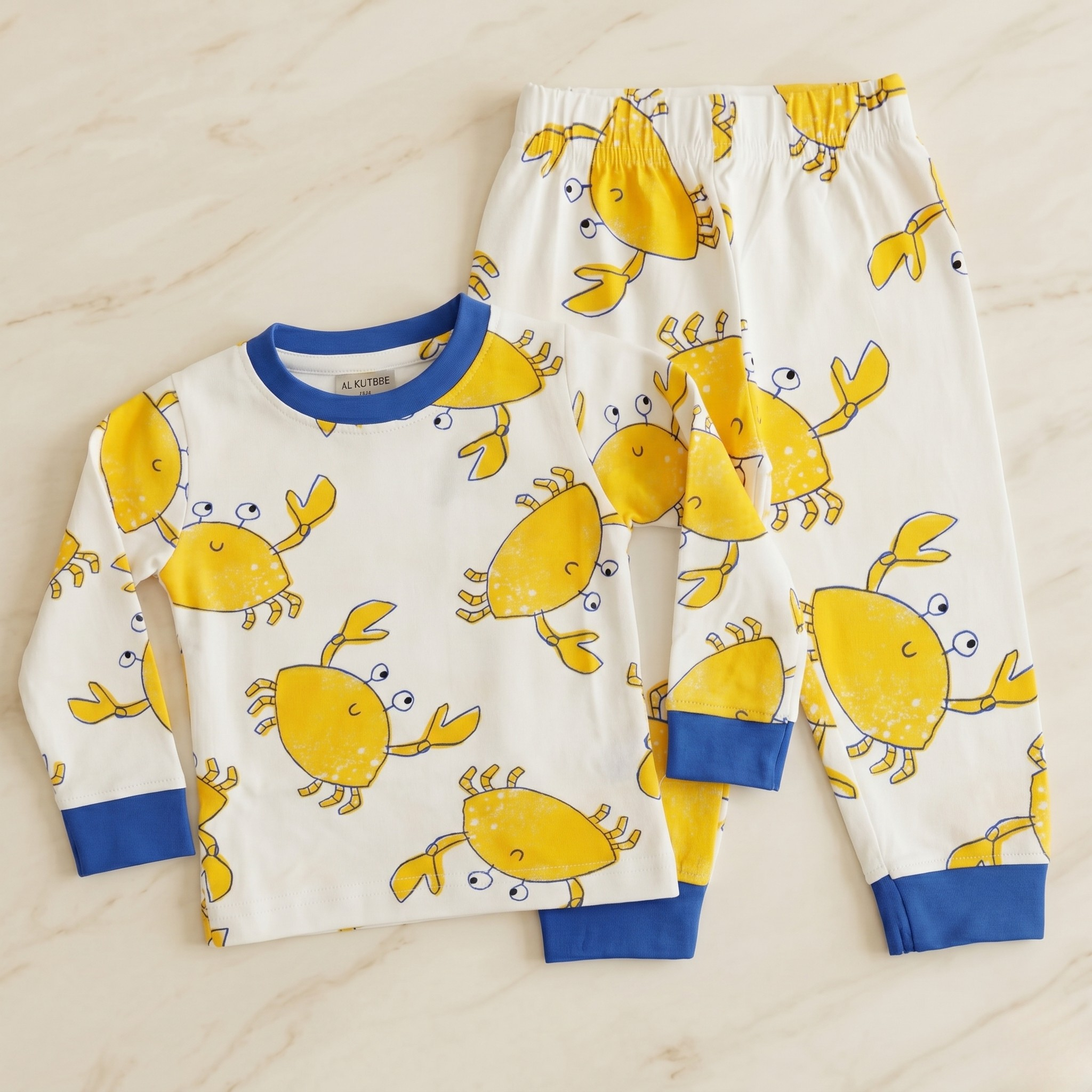 Crabs Yellow Kids L/S Pajamas