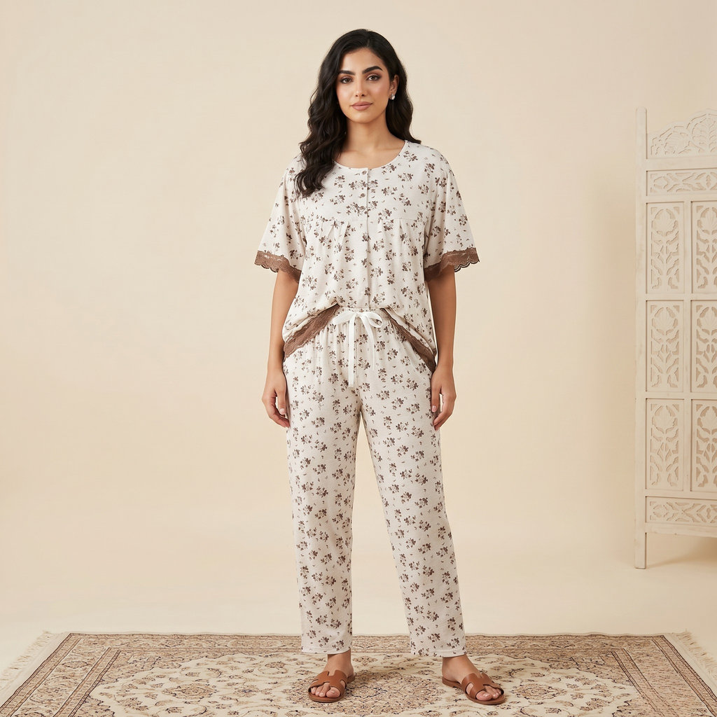 Womens Cotton Pyjama Set LS-108/J-43