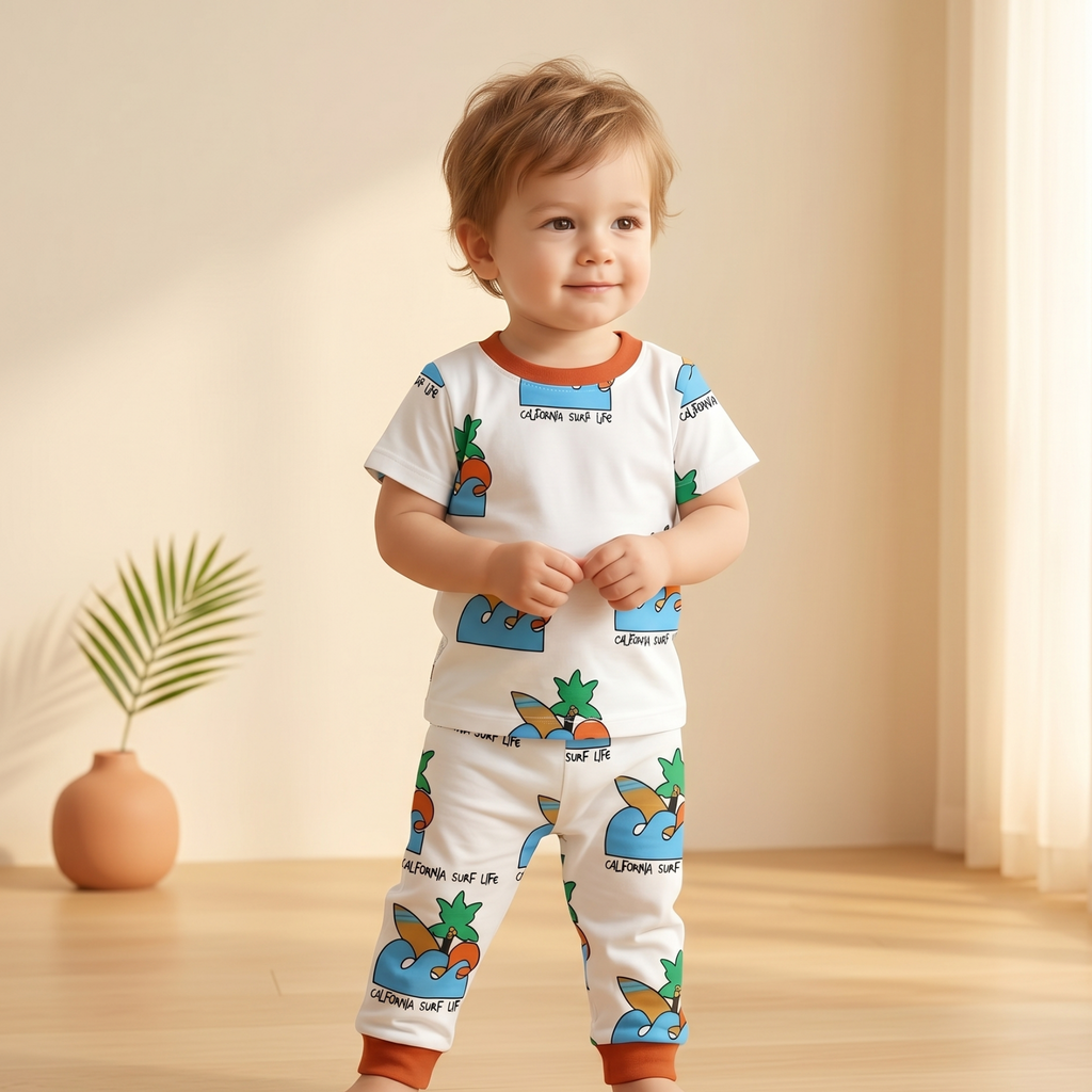 California Surf Orange H/S Pajamas