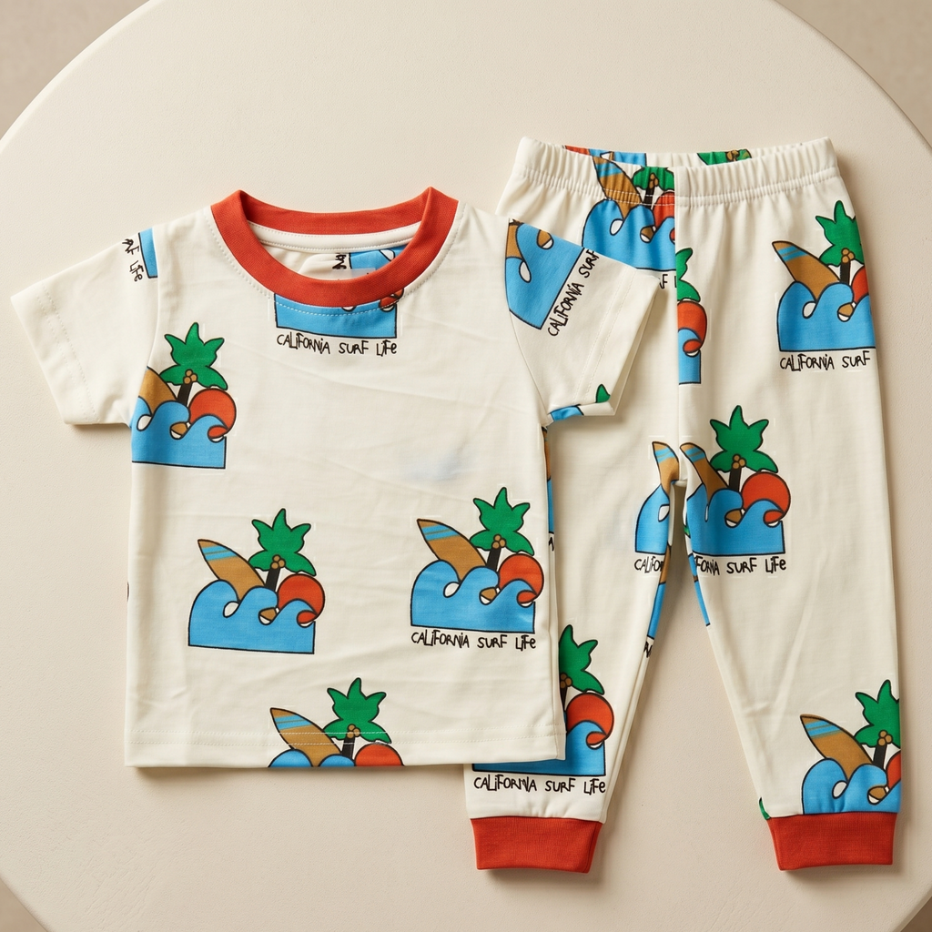 California Surf Orange H/S Pajamas