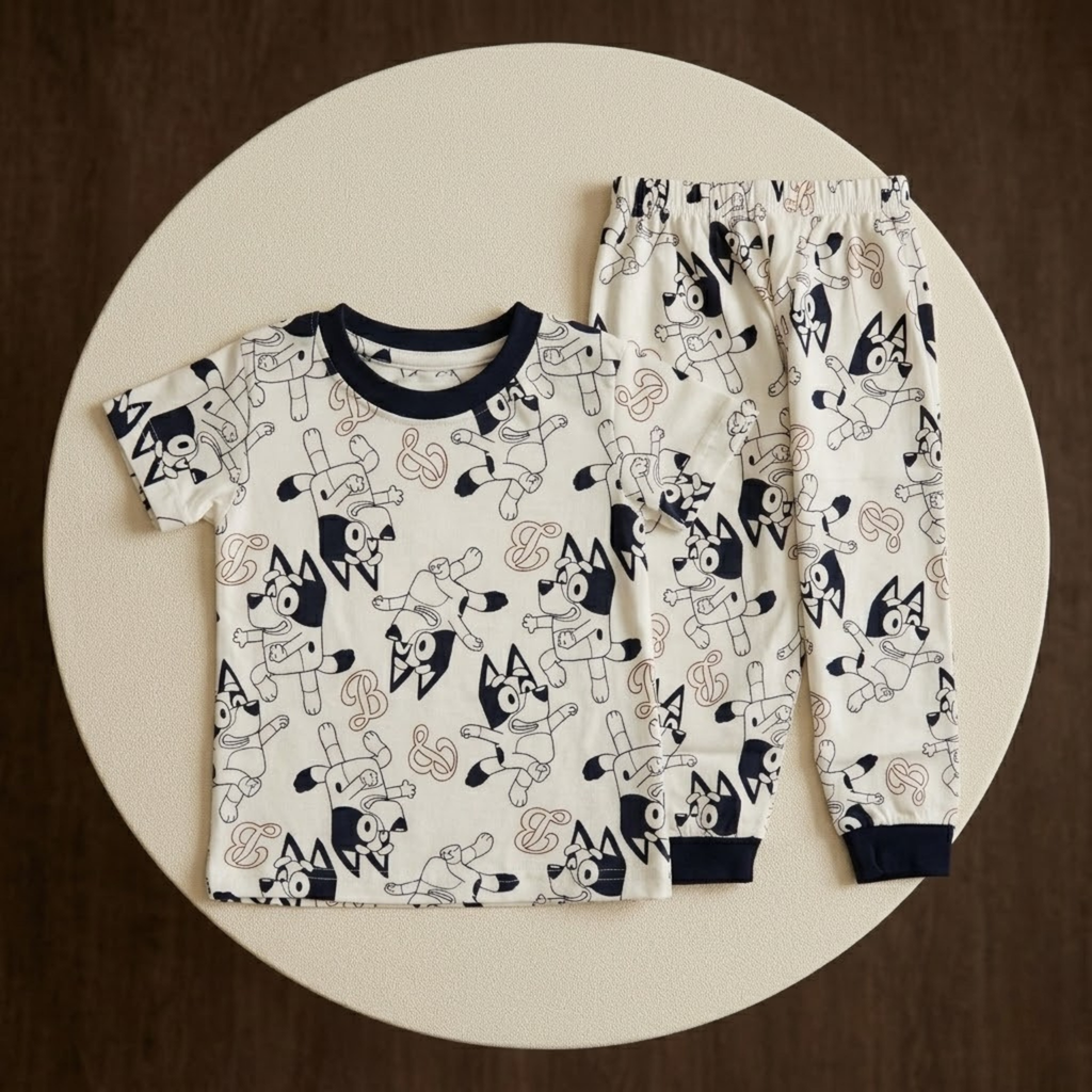 Bluey White H/S Pajamas