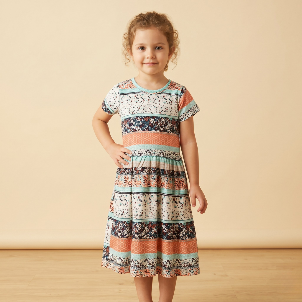 Girls Frock Floral Multicolor