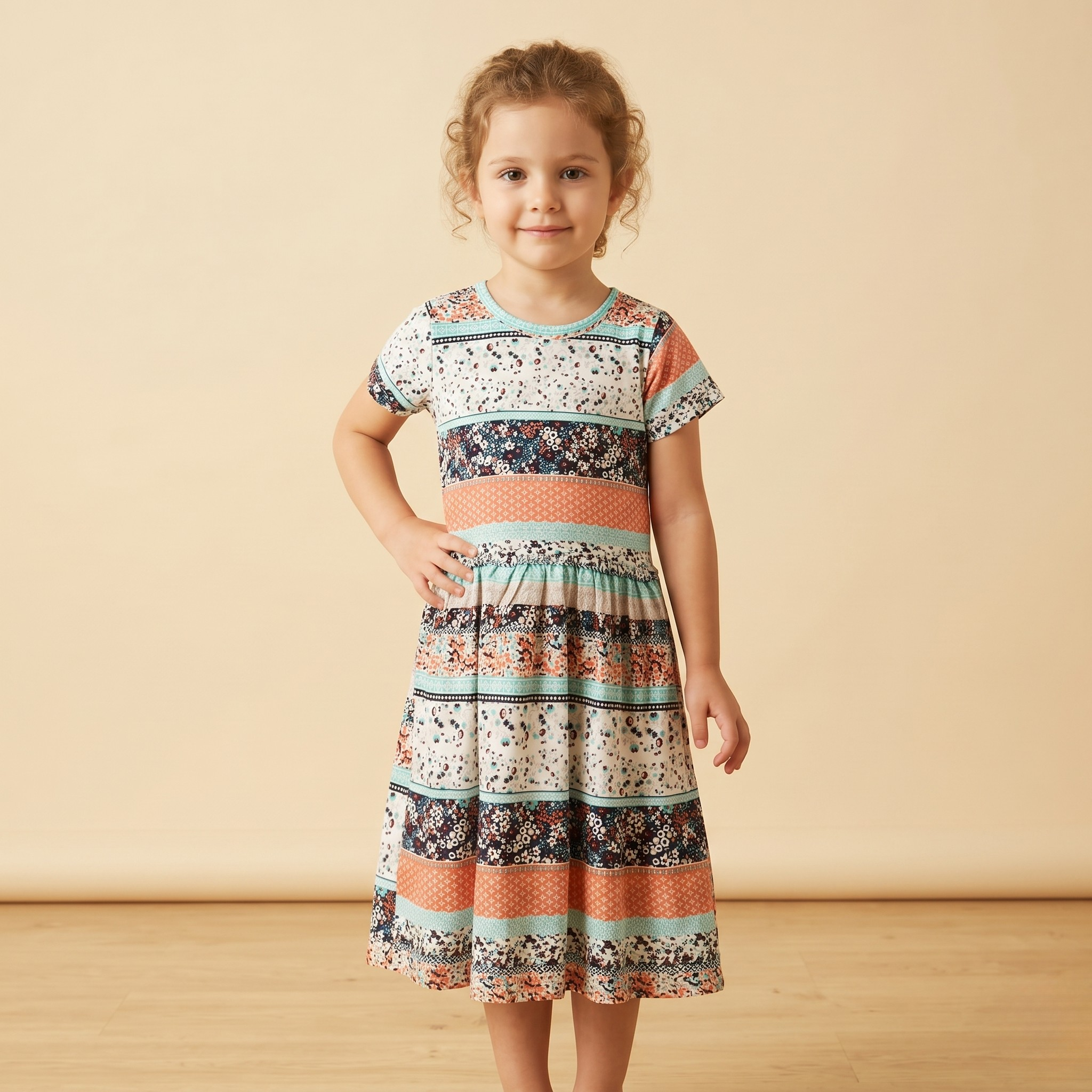 Girls Frock Floral Multicolor