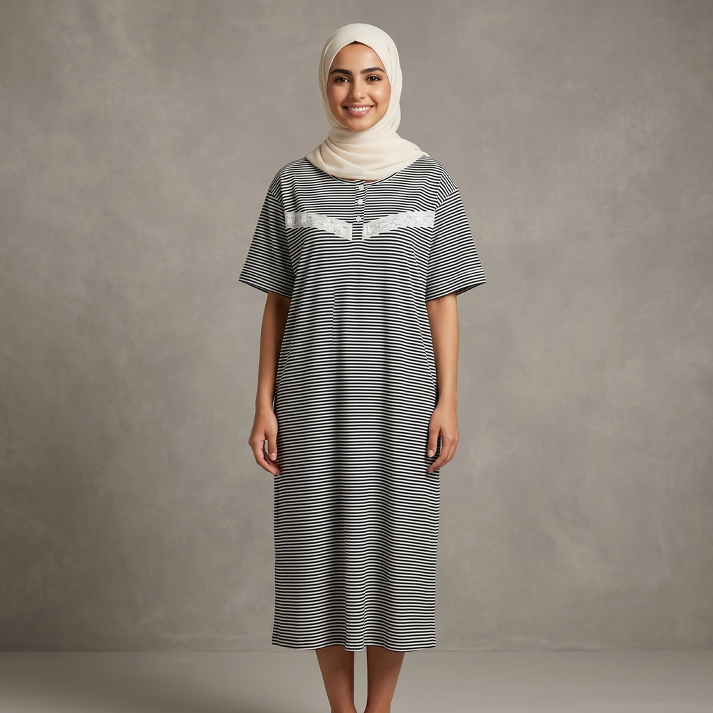 Womens Midi B&W Lines