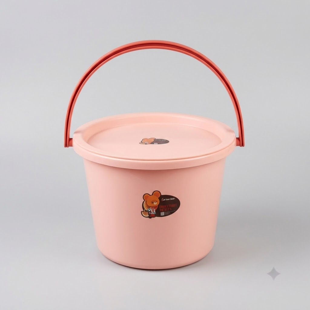 Plastic bucket with lid