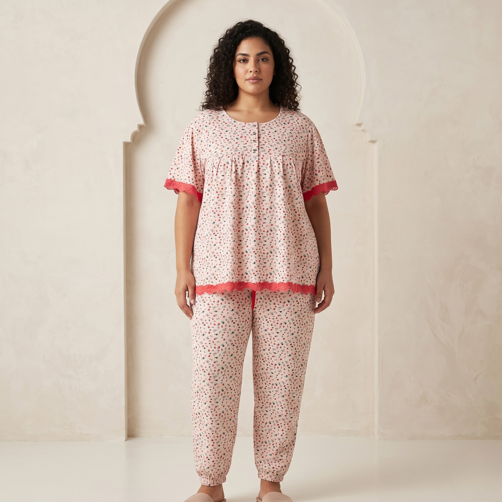 Womens Cotton Pyjama Set LS-108/J-45