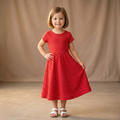 Girls Frock Dots Red