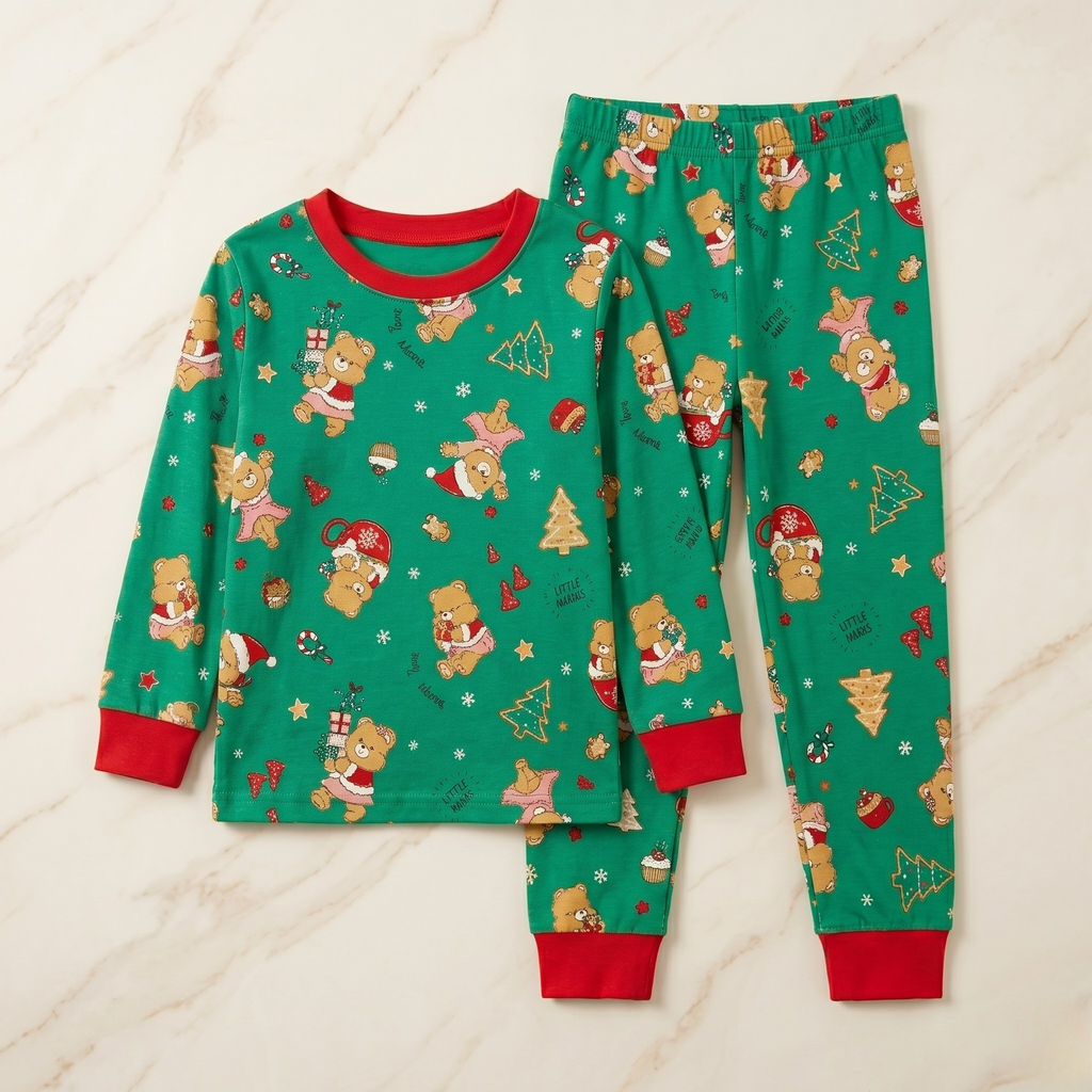 Teddy Christmas Kids L/S Pajamas