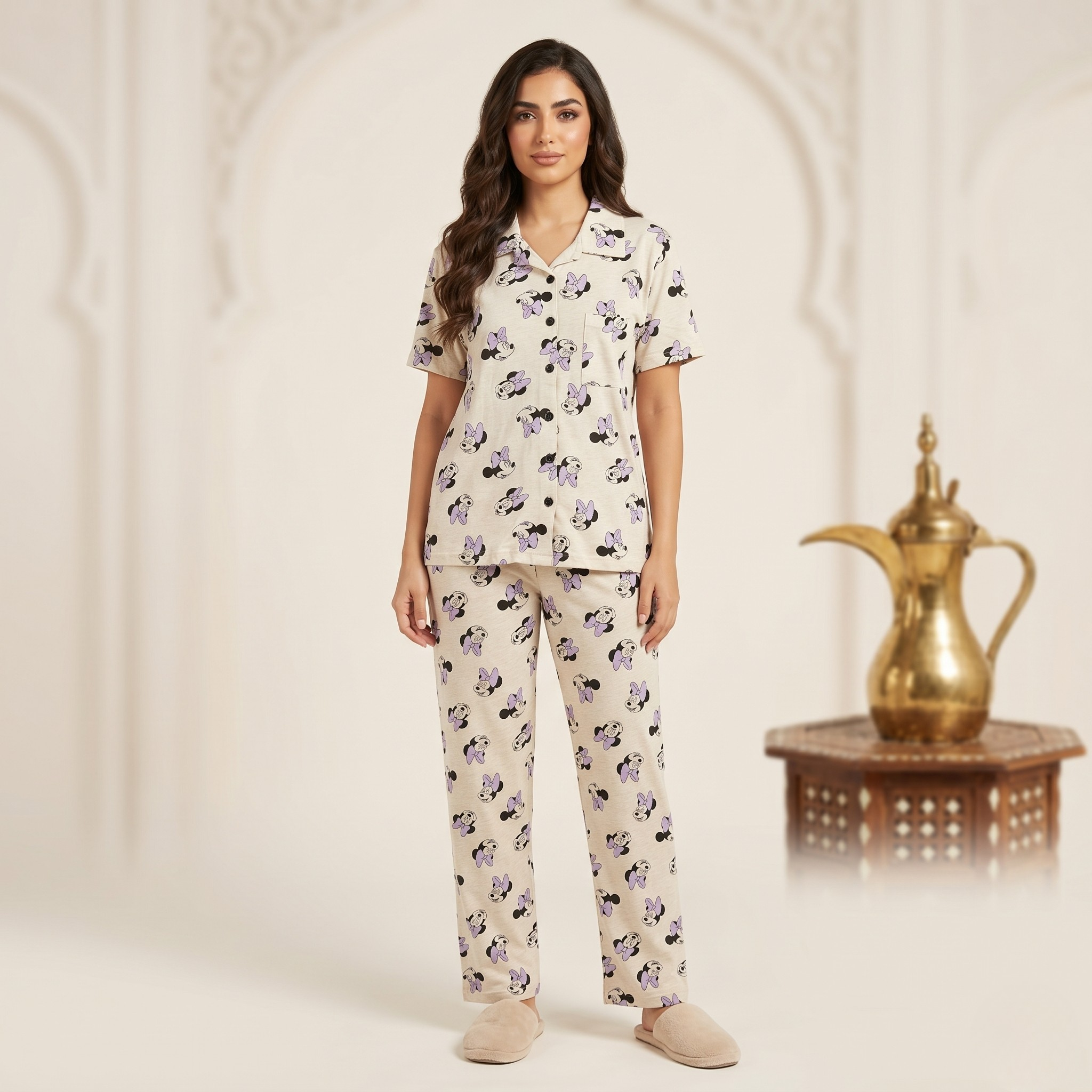 Minnie Puprle bow Womens Pajamas