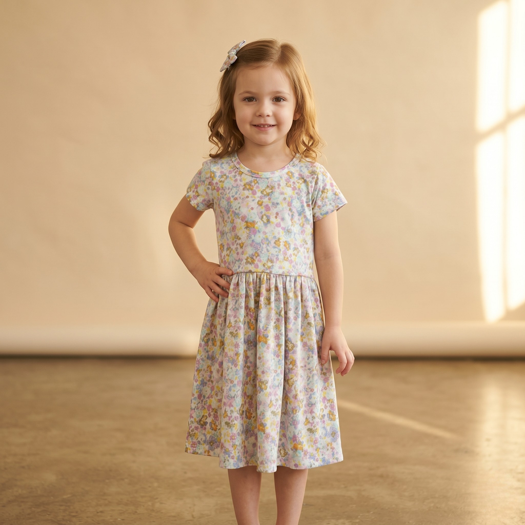 Girls Frock Floral Bouquet