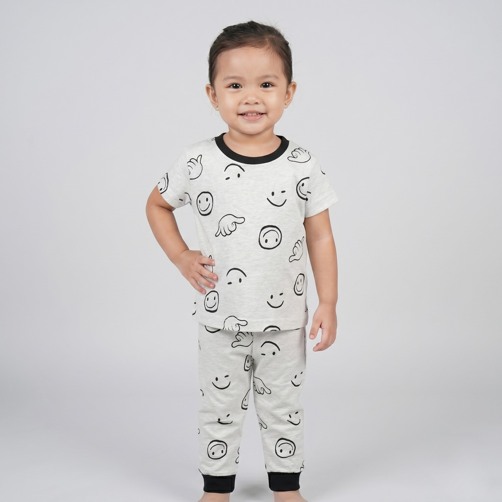 Emojis White H/S Pajamas