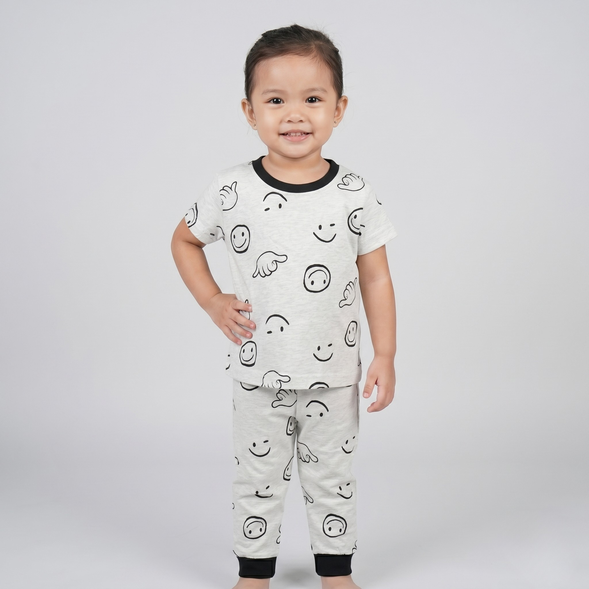 Emojis White H/S Pajamas