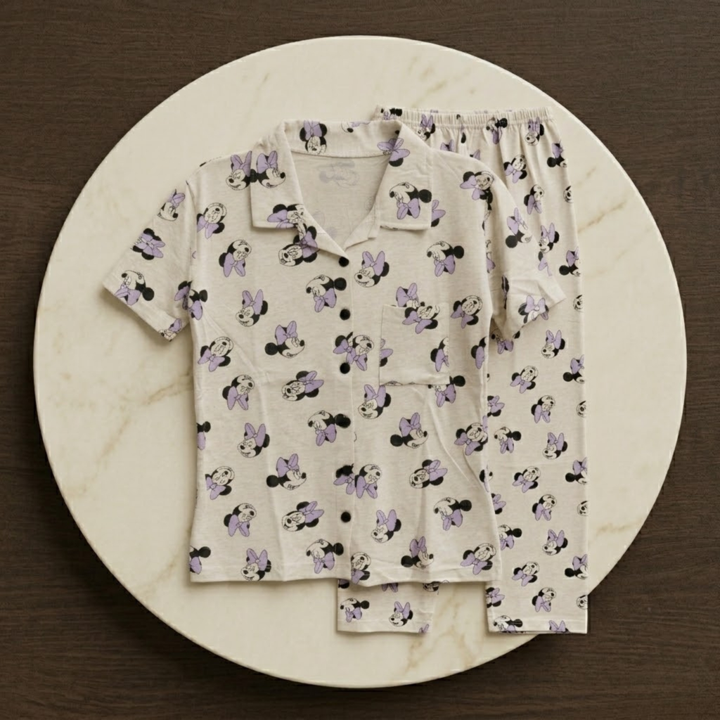Minnie Puprle bow Womens Pajamas